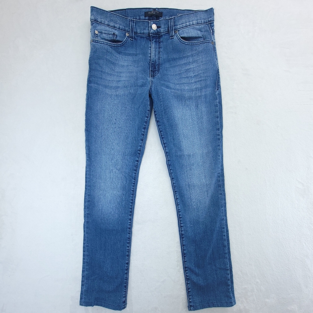 Fidelity Jeans Mens 36x30 Denim Torino Slim Fit Straight Stretch Blue